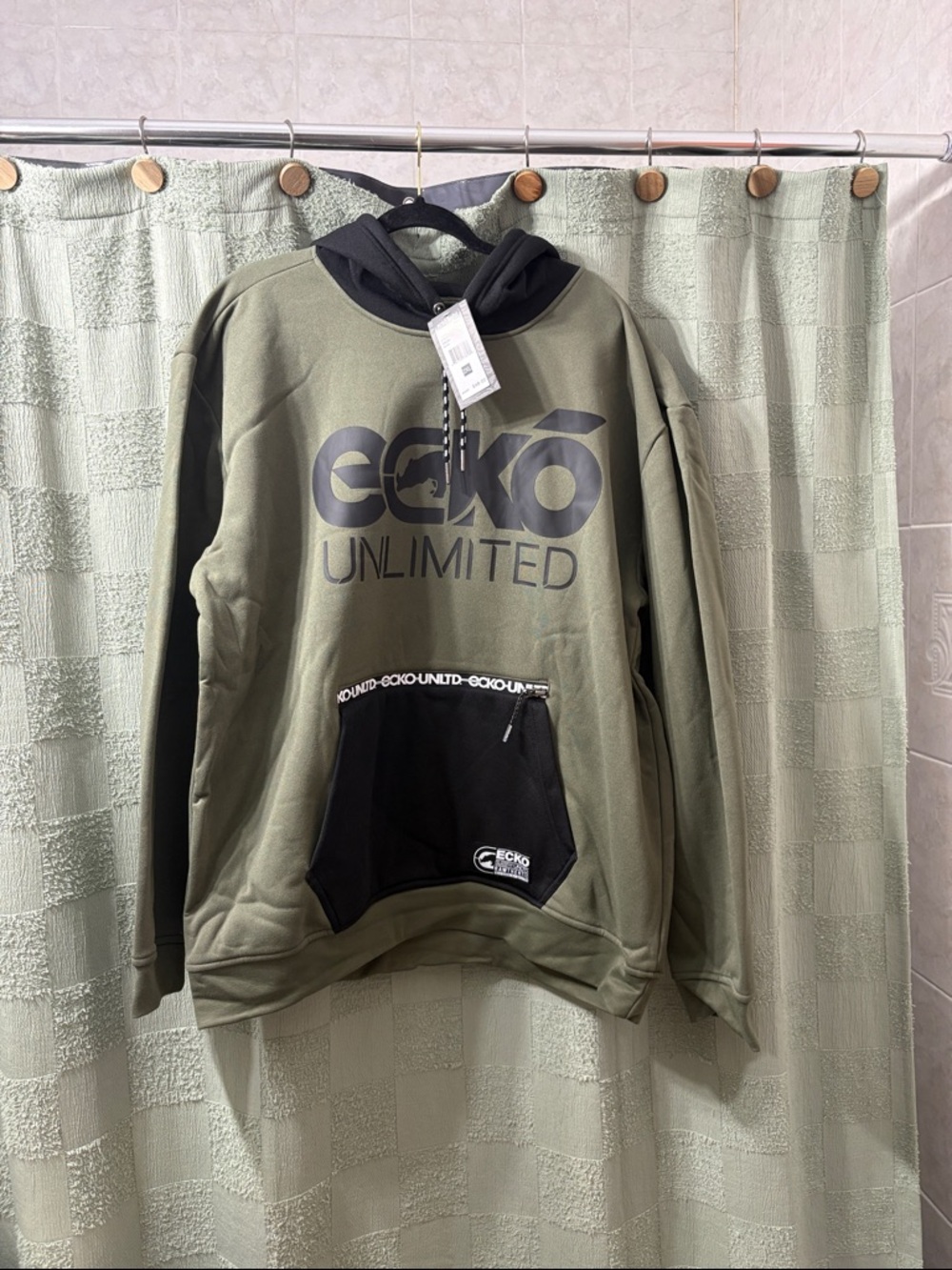 Ecko Unlimited Olive Green and Black Pullover Hoodie